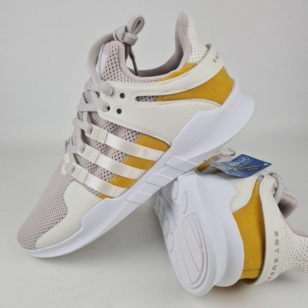 Adidas Men's Equipment Support ADV Running Sneakers White Yellow SZ 10.5 - Picture 10 of 12